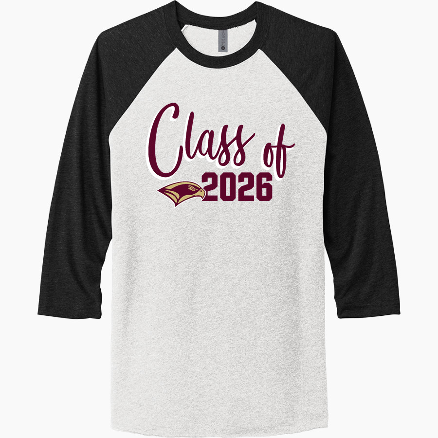 Scotts Valley Falcons Next Level Unisex Tri-Blend 3/4-Sleeve Raglan T-Shirt