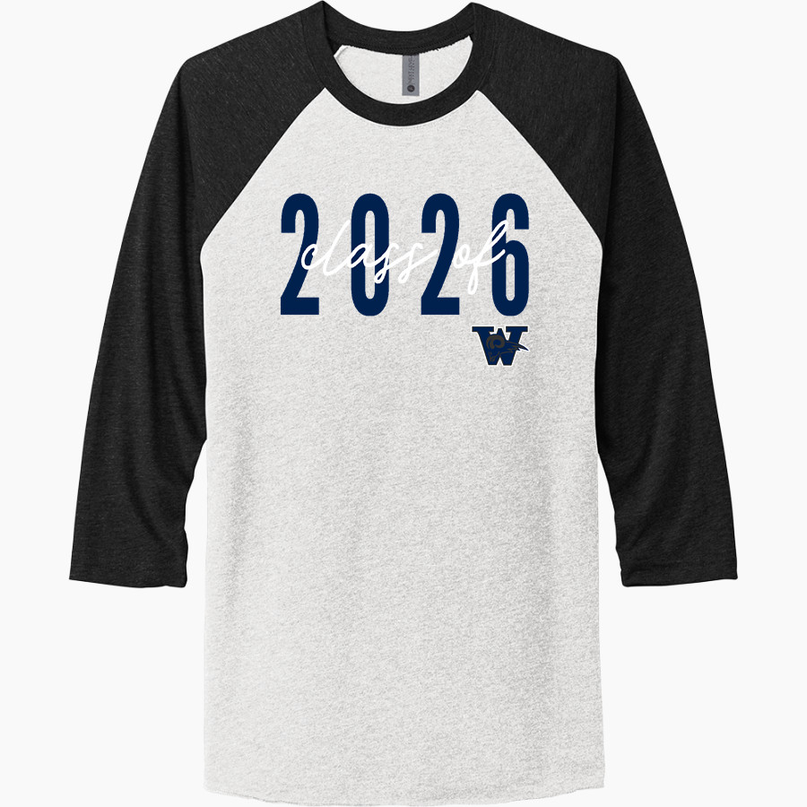 Weber Rams <span class="pdp-name-mascot">Weber Rams</span> Next Level Unisex Tri-Blend 3/4-Sleeve Raglan T-Shirt