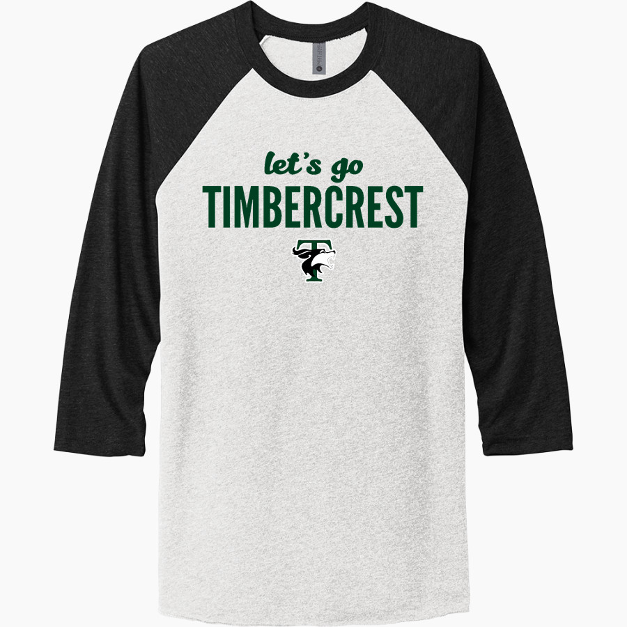 Timbercrest Wolves <span class="pdp-name-mascot">Timbercrest Wolves</span> Next Level Unisex Tri-Blend 3/4-Sleeve Raglan T-Shirt