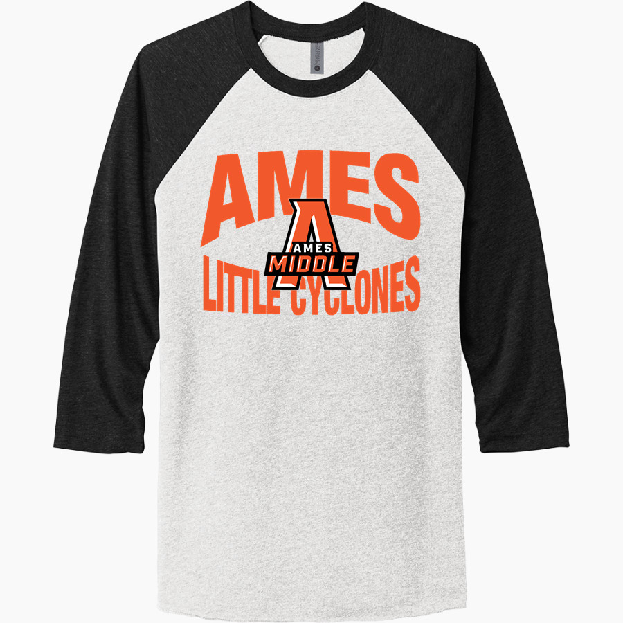 Ames Little Cyclones <span class="pdp-name-mascot">Ames Little Cyclones</span> Next Level Unisex Tri-Blend 3/4-Sleeve Raglan T-Shirt