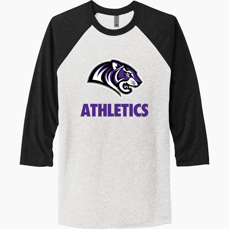 King's Ridge Christian Tigers Next Level Unisex Tri-Blend 3/4-Sleeve Raglan T-Shirt