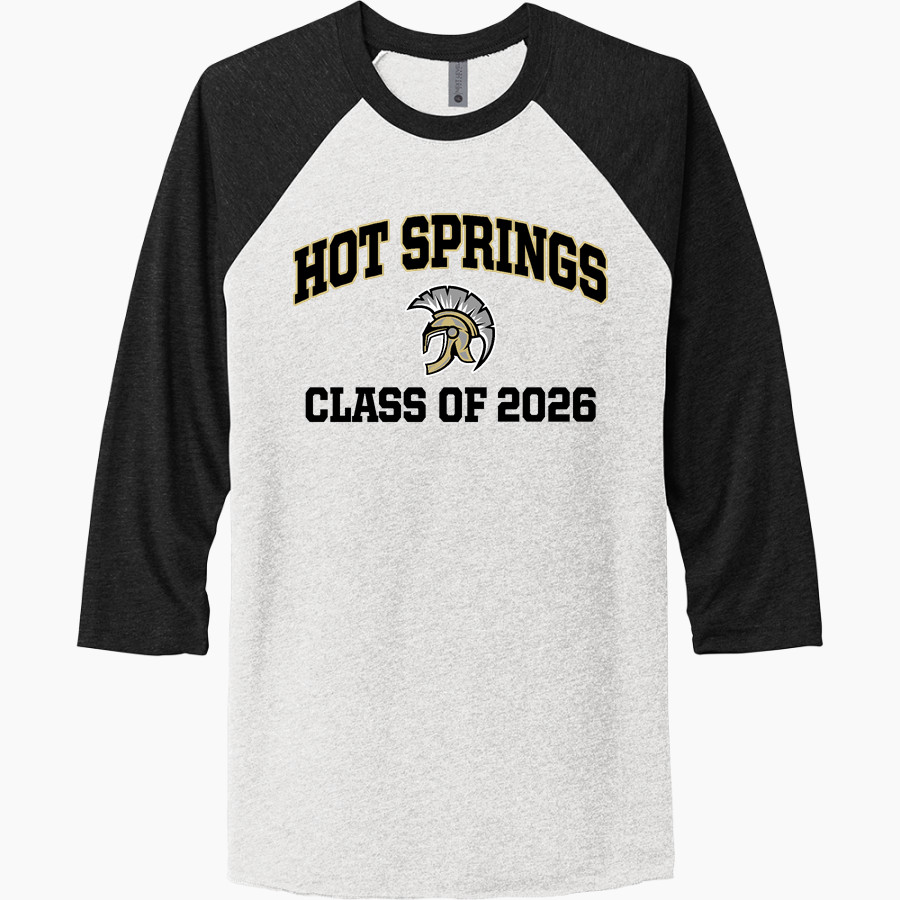 HOT SPRINGS HIGH SCHOOL TROJANS <span class="pdp-name-mascot">HOT SPRINGS TROJANS</span> Next Level Unisex Tri-Blend 3/4-Sleeve Raglan T-Shirt