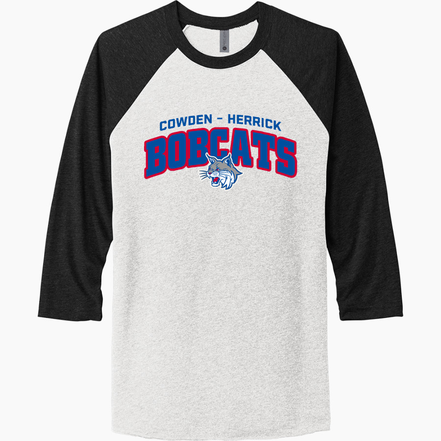COWDEN-HERRICK HIGH SCHOOL BOBCATS <span class="pdp-name-mascot">COWDEN - HERRICK BOBCATS</span> Next Level Unisex Tri-Blend 3/4-Sleeve Raglan T-Shirt