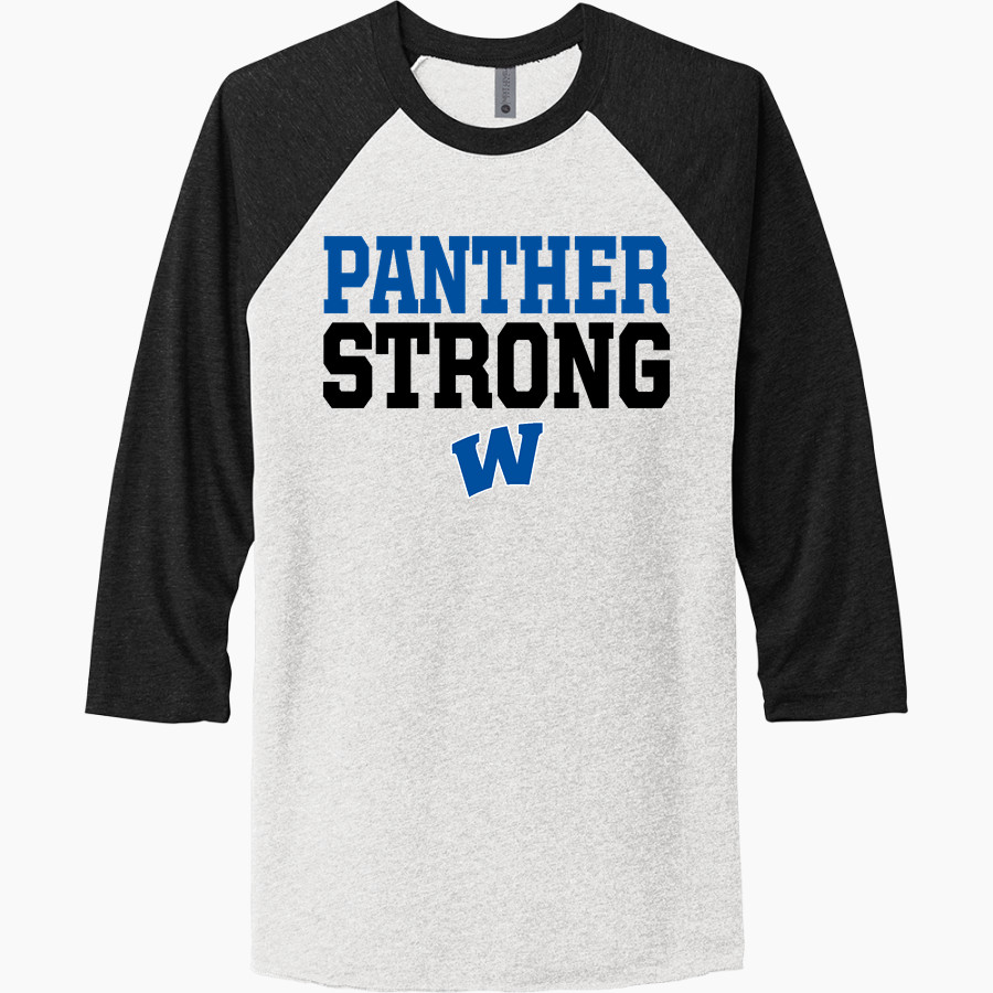 WALLINGTON HIGH SCHOOL PANTHERS <span class="pdp-name-mascot">WALLINGTON PANTHERS</span> Next Level Unisex Tri-Blend 3/4-Sleeve Raglan T-Shirt