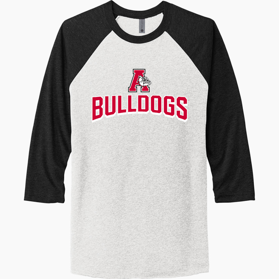 Anniston Bulldogs <span class="pdp-name-mascot">Anniston Bulldogs</span> Next Level Unisex Tri-Blend 3/4-Sleeve Raglan T-Shirt