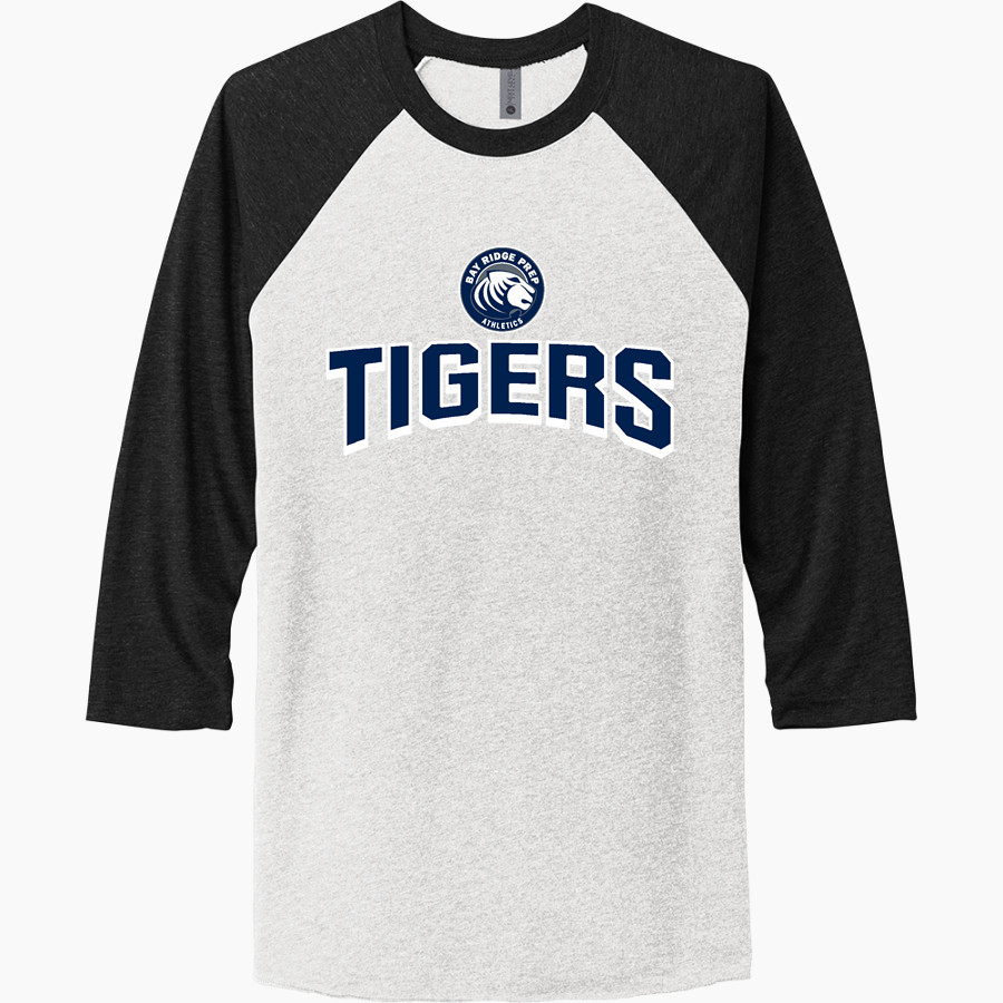 Bay Ridge Prep Tigers Next Level Unisex Tri-Blend 3/4-Sleeve Raglan T-Shirt