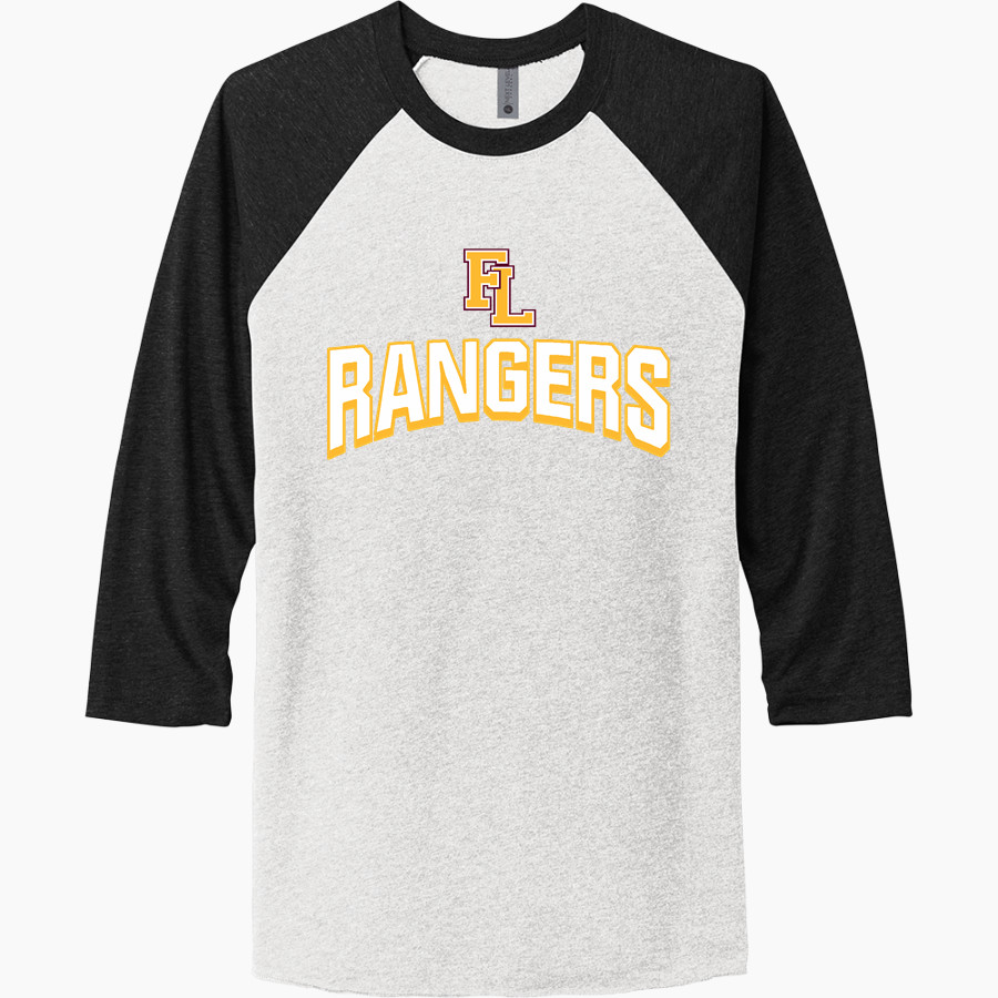 Forest Lake Rangers Next Level Unisex Tri-Blend 3/4-Sleeve Raglan T-Shirt