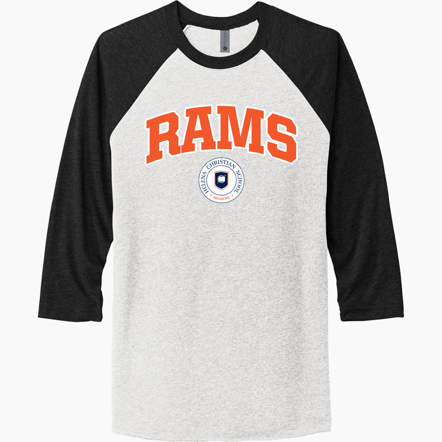 Helena Christian Rams <span class="pdp-name-mascot">Helena Christian School Rams</span> Next Level Unisex Tri-Blend 3/4-Sleeve Raglan T-Shirt