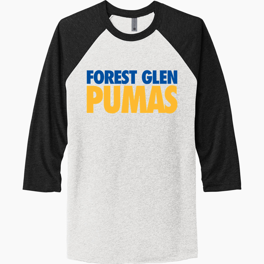 Forest Glen Pumas <span class="pdp-name-mascot">Forest Glen Elementary School Pumas</span> Next Level Unisex Tri-Blend 3/4-Sleeve Raglan T-Shirt