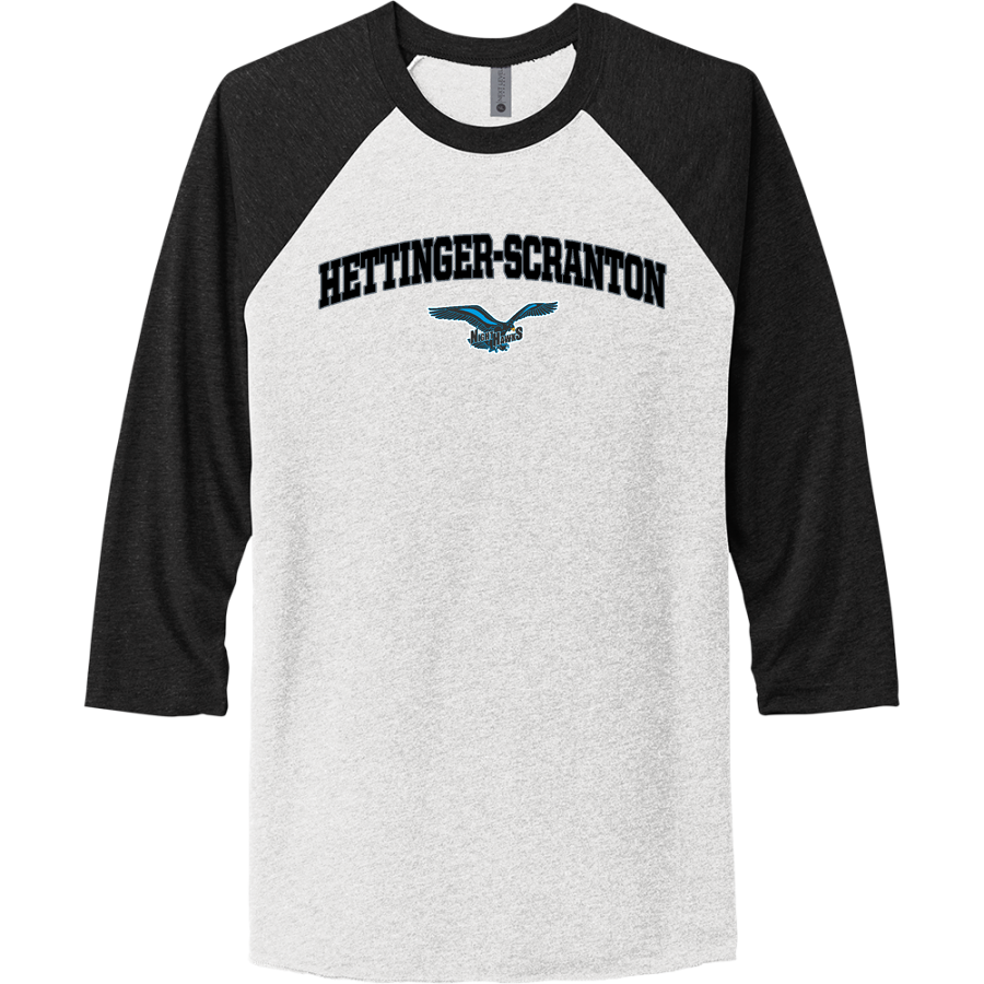 Hettinger-Scranton NIGHTHAWKS <span class="pdp-name-mascot">HETTINGER PUBLIC NIGHTHAWKS</span> Next Level Unisex Tri-Blend 3/4-Sleeve Raglan T-Shirt