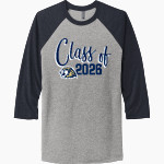 Calvary Lions <span class="pdp-name-mascot">Calvary Lions</span> Next Level Unisex Tri-Blend 3/4-Sleeve Raglan T-Shirt Front Thumbnail