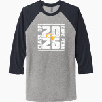 Cape Fear Colts <span class="pdp-name-mascot">Cape Fear Colts</span> Next Level Unisex Tri-Blend 3/4-Sleeve Raglan T-Shirt Front Thumbnail