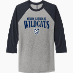 Marin Catholic Wildcats Next Level Unisex Tri-Blend 3/4-Sleeve Raglan T-Shirt Front Thumbnail