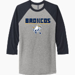 Burrillville Broncos Next Level Unisex Tri-Blend 3/4-Sleeve Raglan T-Shirt Front Thumbnail