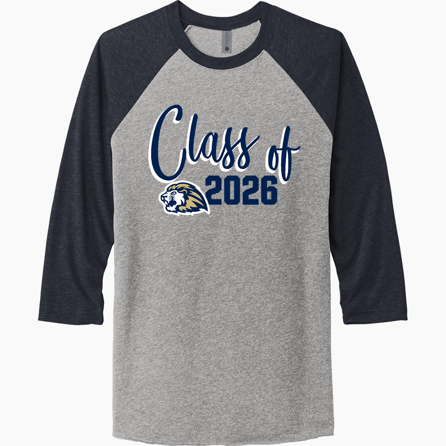 Calvary Lions <span class="pdp-name-mascot">Calvary Lions</span> Next Level Unisex Tri-Blend 3/4-Sleeve Raglan T-Shirt