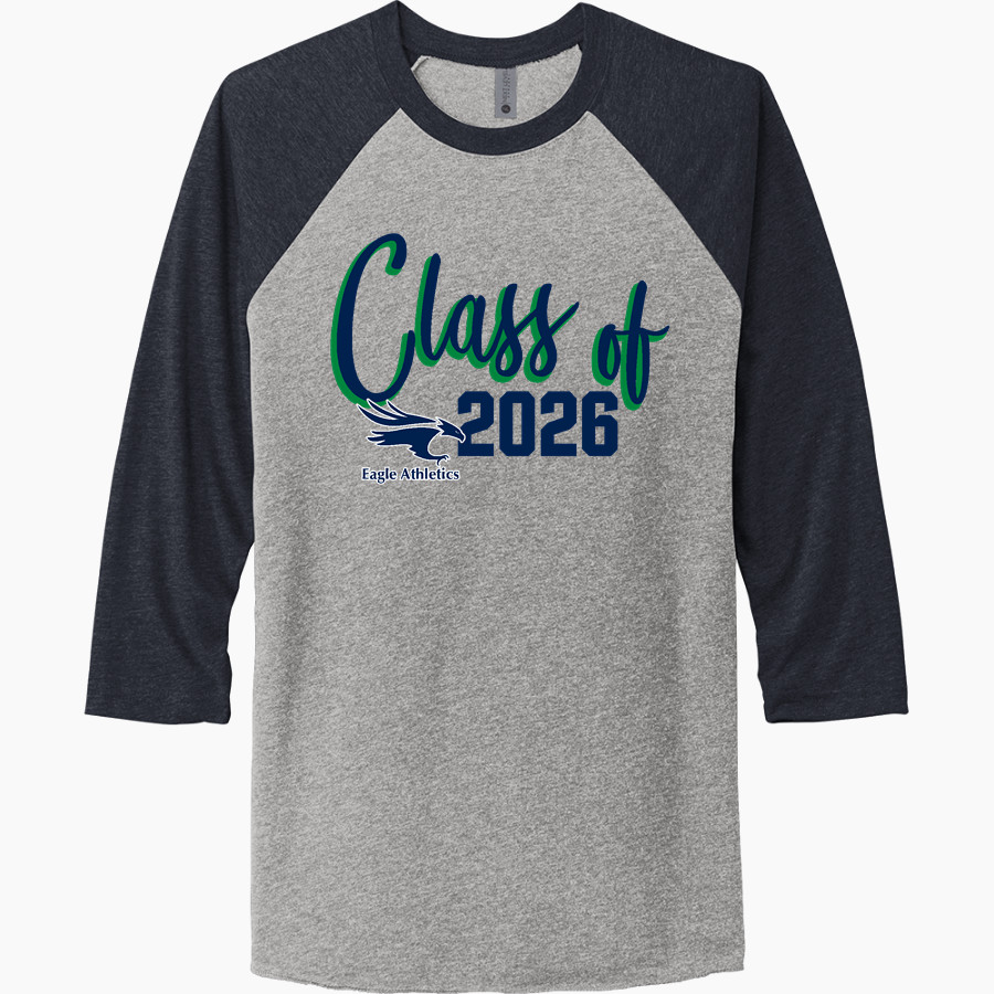 Reynolds Mountain Eagles Next Level Unisex Tri-Blend 3/4-Sleeve Raglan T-Shirt