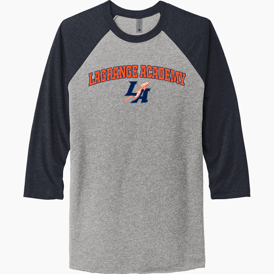 LaGrange Academy Warriors <span class="pdp-name-mascot">LaGrange Academy Warriors</span> Next Level Unisex Tri-Blend 3/4-Sleeve Raglan T-Shirt