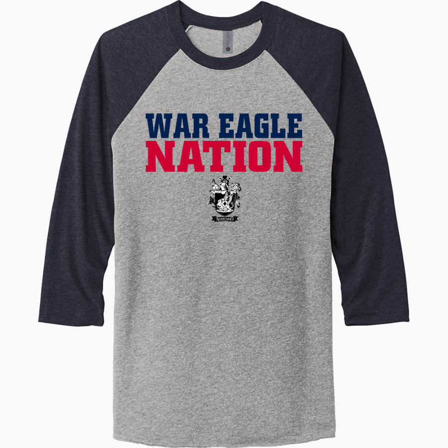 Putnam County War Eagles <span class="pdp-name-mascot">Putnam County War Eagles</span> Next Level Unisex Tri-Blend 3/4-Sleeve Raglan T-Shirt