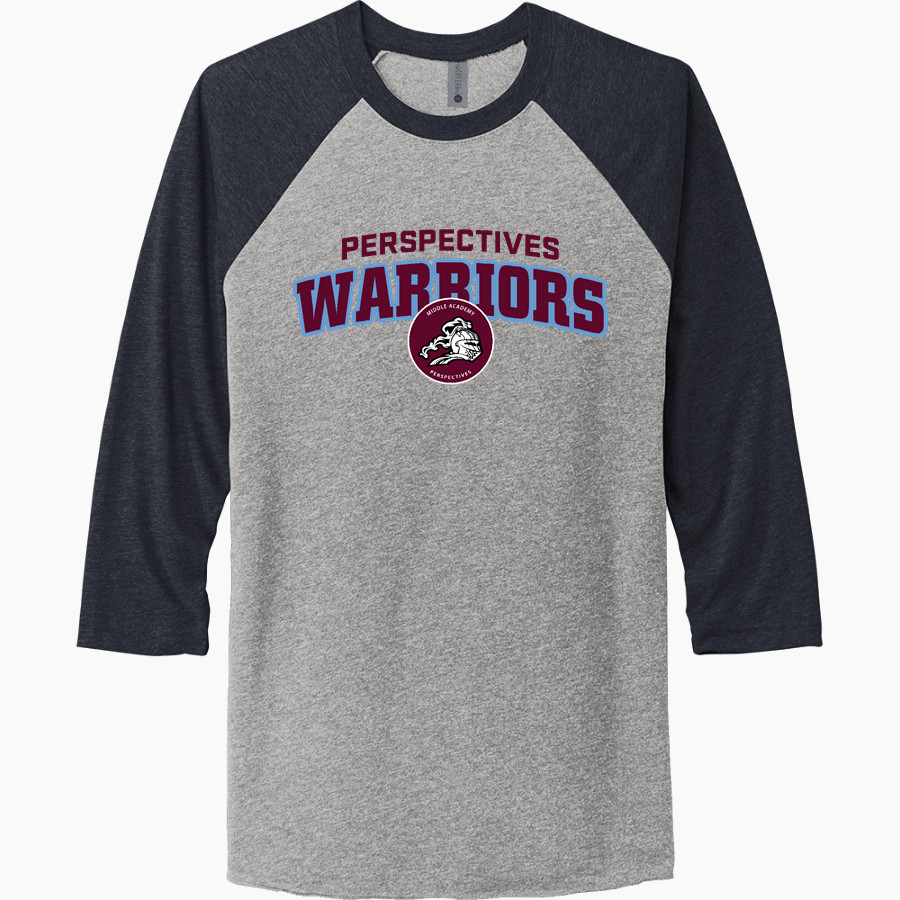 Perspectives Warriors Next Level Unisex Tri-Blend 3/4-Sleeve Raglan T-Shirt