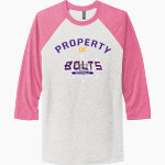 Birmingham Thunderbolts Premier SOFTBALL <span class="pdp-name-mascot">Birmingham Thunderbolts Softball</span> Next Level Unisex Tri-Blend 3/4-Sleeve Raglan T-Shirt Front Thumbnail