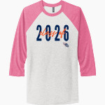 Glenn Grizzlies <span class="pdp-name-mascot">Tom Glenn Grizzlies</span> Next Level Unisex Tri-Blend 3/4-Sleeve Raglan T-Shirt Front Thumbnail