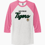 Westridge Tigers <span class="pdp-name-mascot">Westridge Tigers</span> Next Level Unisex Tri-Blend 3/4-Sleeve Raglan T-Shirt Front Thumbnail