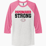 CAMAS PAPERMAKERS The Official Online Store <span class="pdp-name-mascot">CAMAS PAPERMAKERS</span> Next Level Unisex Tri-Blend 3/4-Sleeve Raglan T-Shirt Front Thumbnail