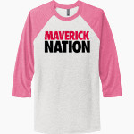 Marshall Mavericks <span class="pdp-name-mascot">Marshall Mavericks</span> Next Level Unisex Tri-Blend 3/4-Sleeve Raglan T-Shirt Front Thumbnail