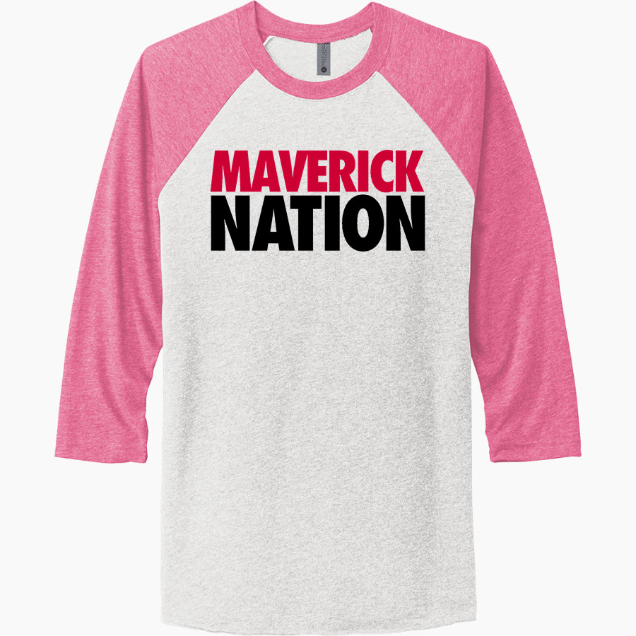 Marshall Mavericks <span class="pdp-name-mascot">Marshall Mavericks</span> Next Level Unisex Tri-Blend 3/4-Sleeve Raglan T-Shirt