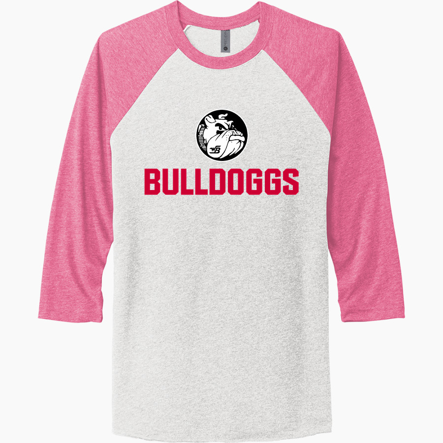 WINDER-BARROW BULLDOGGS ONLINE STORE Next Level Unisex Tri-Blend 3/4-Sleeve Raglan T-Shirt