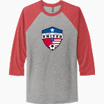 East Texas United Soccer Club Fan Store <span class="pdp-name-mascot">East Texas United Soccer Club Fan Store</span> Next Level Unisex Tri-Blend 3/4-Sleeve Raglan T-Shirt Front Thumbnail