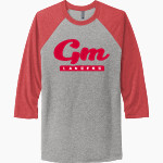 GENERAL MCLANE HIGH SCHOOL LANCERS <span class="pdp-name-mascot">GENERAL MCLANE LANCERS</span> Next Level Unisex Tri-Blend 3/4-Sleeve Raglan T-Shirt Front Thumbnail
