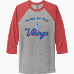 Wisconsin Lutheran Vikings <span class="pdp-name-mascot">Wisconsin Lutheran Vikings</span> Next Level Unisex Tri-Blend 3/4-Sleeve Raglan T-Shirt Front Thumbnail