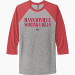 Hannahville Soaring Eagles <span class="pdp-name-mascot">Hannahville Indian School Eagles</span> Next Level Unisex Tri-Blend 3/4-Sleeve Raglan T-Shirt Front Thumbnail
