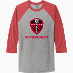 NORTH GWINNETT HIGH SCHOOL BULLDOGS <span class="pdp-name-mascot">NORTH GWINNETT BULLDOGS</span> Next Level Unisex Tri-Blend 3/4-Sleeve Raglan T-Shirt Front Thumbnail