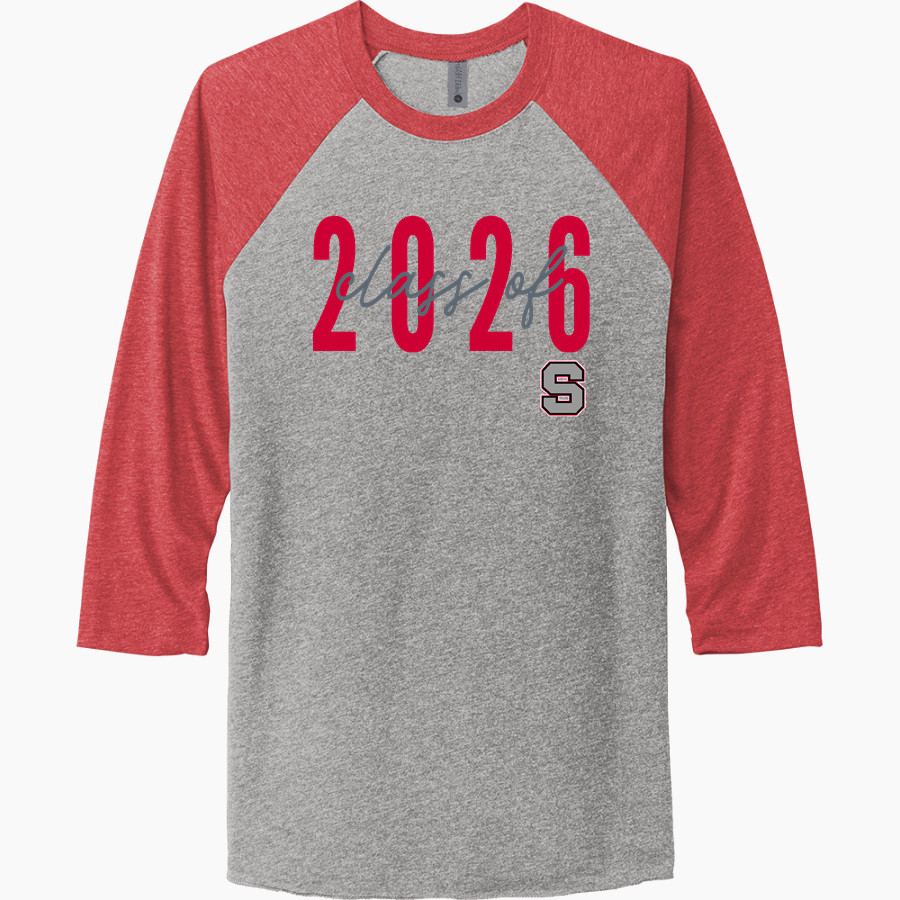 SPRINGFIELD SPARTANS The Online Store Next Level Unisex Tri-Blend 3/4-Sleeve Raglan T-Shirt