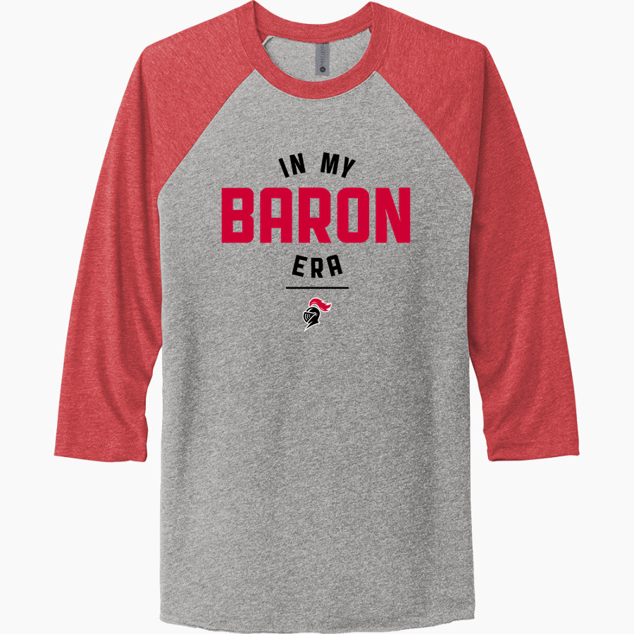 DEKALB HIGH SCHOOL BARONS Next Level Unisex Tri-Blend 3/4-Sleeve Raglan T-Shirt