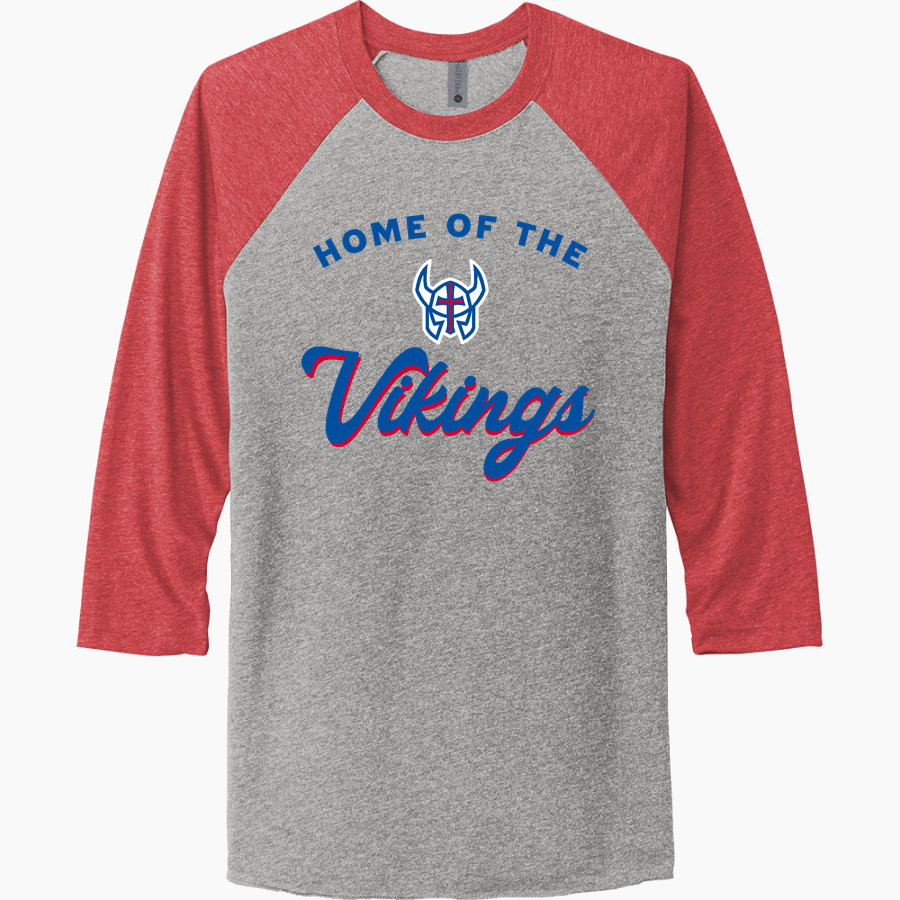 Wisconsin Lutheran Vikings <span class="pdp-name-mascot">Wisconsin Lutheran Vikings</span> Next Level Unisex Tri-Blend 3/4-Sleeve Raglan T-Shirt