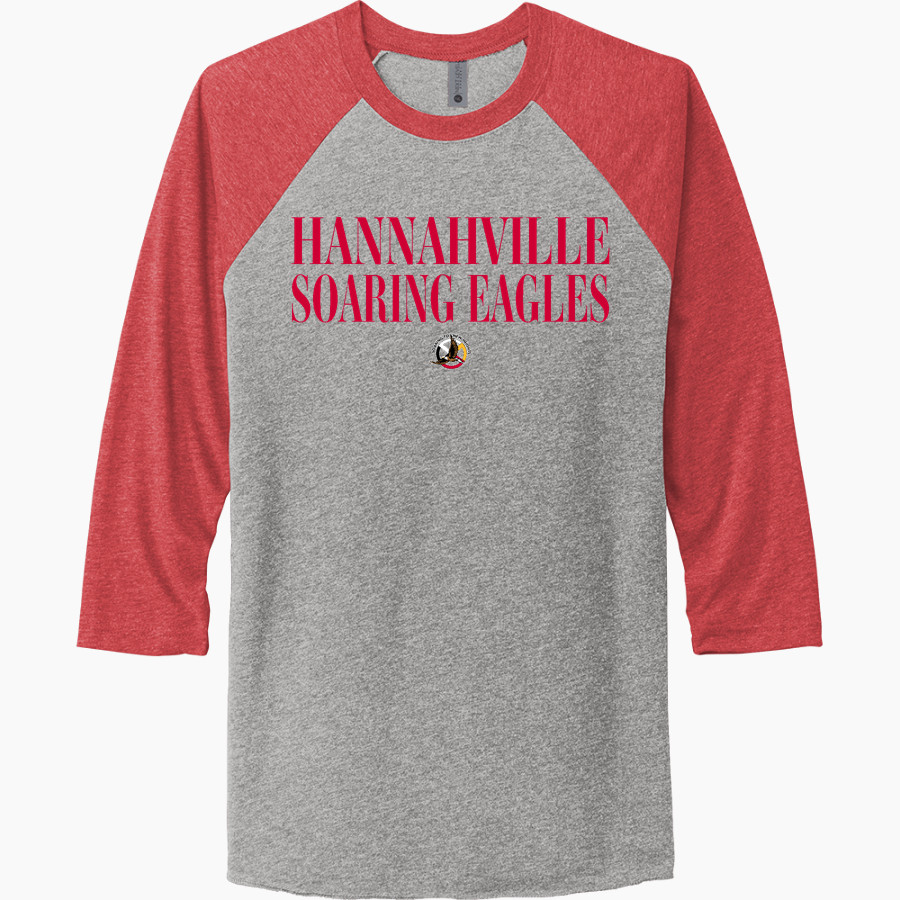 Hannahville Soaring Eagles <span class="pdp-name-mascot">Hannahville Indian School Eagles</span> Next Level Unisex Tri-Blend 3/4-Sleeve Raglan T-Shirt