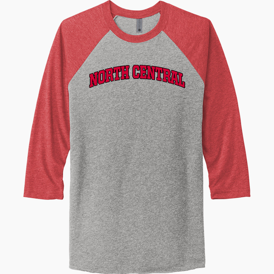North Central Jets Next Level Unisex Tri-Blend 3/4-Sleeve Raglan T-Shirt