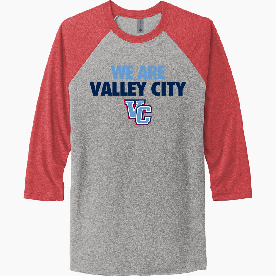 Valley City Public Schools Hi-Liners <span class="pdp-name-mascot">Valley City Public Schools</span> Next Level Unisex Tri-Blend 3/4-Sleeve Raglan T-Shirt