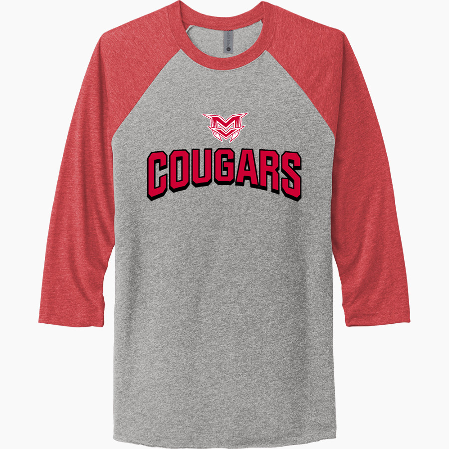 Mountain View Cougars <span class="pdp-name-mascot">Mountain View Cougars</span> Next Level Unisex Tri-Blend 3/4-Sleeve Raglan T-Shirt