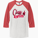 BELTON HIGH SCHOOL TIGERS <span class="pdp-name-mascot">BELTON TIGERS</span> Next Level Unisex Tri-Blend 3/4-Sleeve Raglan T-Shirt Front Thumbnail
