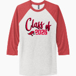 Benedictine University Mesa Redhawks <span class="pdp-name-mascot">Benedictine University Redhawks</span> Next Level Unisex Tri-Blend 3/4-Sleeve Raglan T-Shirt Front Thumbnail