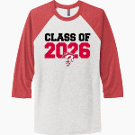 MOT Charter Mustangs Next Level Unisex Tri-Blend 3/4-Sleeve Raglan T-Shirt Front Thumbnail