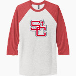 ST. CLAIRSVILLE HIGH SCHOOL RED DEVILS <span class="pdp-name-mascot">SAINT CLAIRSVILLE RED DEVILS</span> Next Level Unisex Tri-Blend 3/4-Sleeve Raglan T-Shirt Front Thumbnail