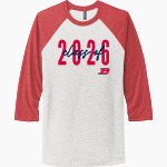 Brewer Patriots <span class="pdp-name-mascot">Brewer Patriots</span> Next Level Unisex Tri-Blend 3/4-Sleeve Raglan T-Shirt Front Thumbnail