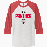 KICKAPOO HIGH SCHOOL PANTHERS <span class="pdp-name-mascot">KICKAPOO AREA PANTHERS</span> Next Level Unisex Tri-Blend 3/4-Sleeve Raglan T-Shirt Front Thumbnail