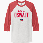 Oswalt Eagles <span class="pdp-name-mascot">Oswalt Academy Eagles</span> Next Level Unisex Tri-Blend 3/4-Sleeve Raglan T-Shirt Front Thumbnail