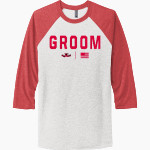 GROOM HIGH SCHOOL TIGERS <span class="pdp-name-mascot">GROOM TIGERS</span> Next Level Unisex Tri-Blend 3/4-Sleeve Raglan T-Shirt Front Thumbnail